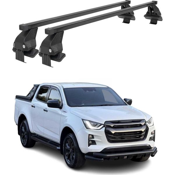 Menabo Portapacchi Base Per Isuzu D-Max Iii 2019-2025 Acciaio Nero 2 Pezzi-image