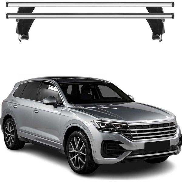 Portapacchi Menabo Per Vw Touareg Iii 2018-2025 Grigio Alluminio 2 Pz-image