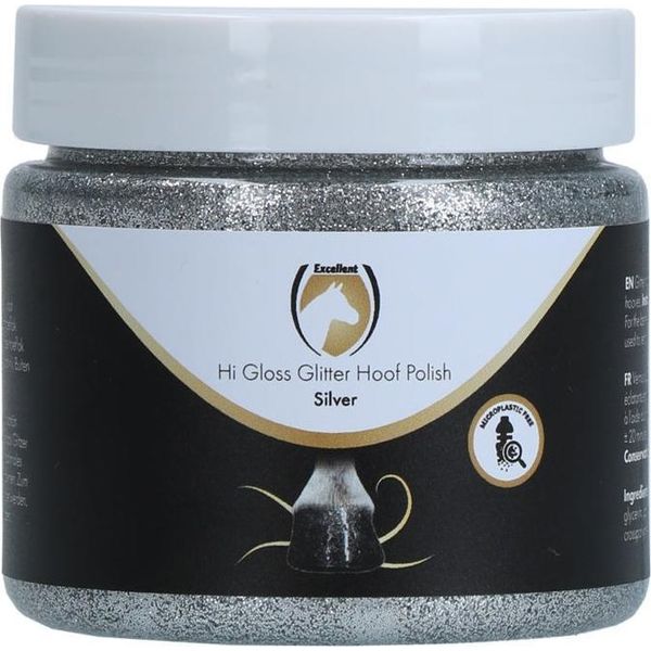 Eccellente Smalto Per Zoccoli Glitterato Hi Gloss Argento Per Cavalli 150 Ml-image
