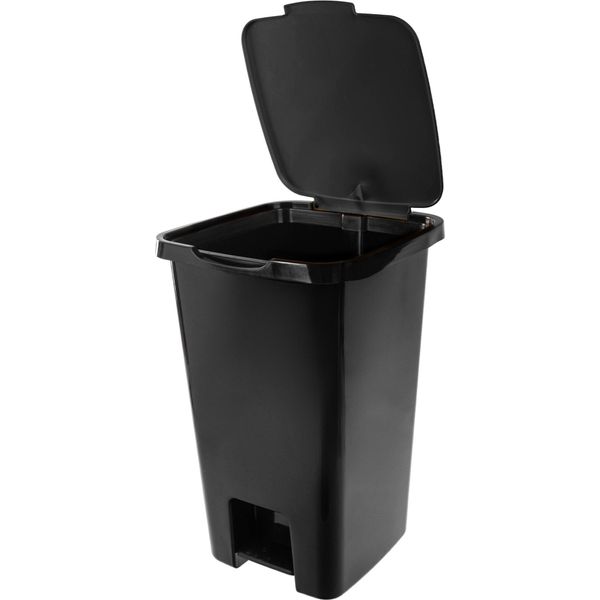 Cestino A Pedale Kadax Da 45 Litri, Cestino Per Rifiuti Con Pedale E Coperchio, Grande Cestino Per La Raccolta Differenziata, Cestino A Pedale In Plastica, Cestino Per Rifiuti Con Pedale (Nero)-image