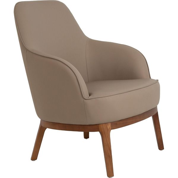 Angel Cerdá Poltrona Girevole In Ecopelle Grigio Tortora 5043-image