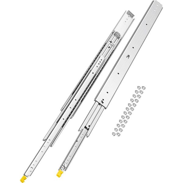 Vevor 1 Coppia Di Guide Per Cassetti Ad Estrazione Totale 965 Mm, Portata 226,8 Kg, Guide Per Cassetti, Cuscinetti A Sfera Con Cricchetto, Guide Telescopiche Laterali Per Scaffali, Armadi, Cassetti Industriali-image