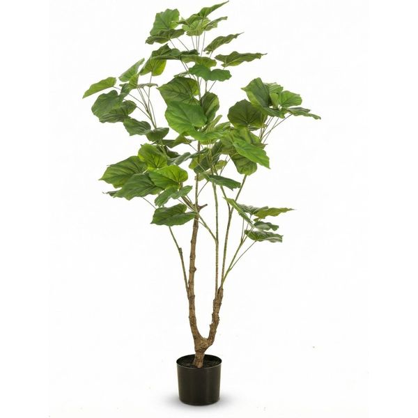 Ficus Ombrello Artificiale 125 Cm – Grande Pianta Artificiale Da Interno Con Tronco – Pianta Decorativa Realistica Per Soggiorno, Ufficio E Ristorante-image