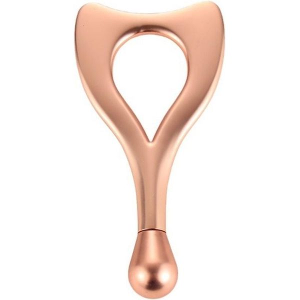 Inf Strumento Massaggio Viso In Metallo - Rullo Per Lifting E Rassodamento Oro Rosa-image