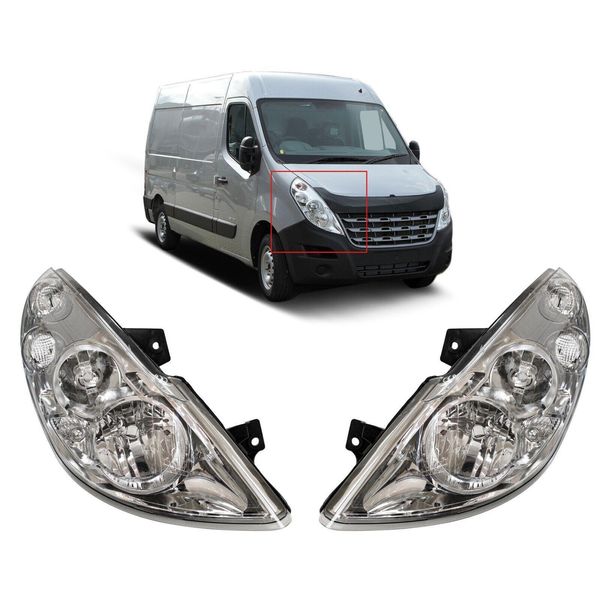 2X Fari Anteriori Per Renault Master Opel Movano B 2010-2014 L+R-image