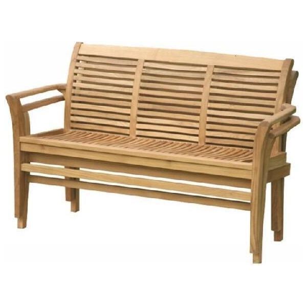 Panca Da Giardino Teako Design Cosenza In Teak - Panca In Legno Impilabile Con Braccioli, Resistente Alle Intemperie E Durevole (120 Cm)-image