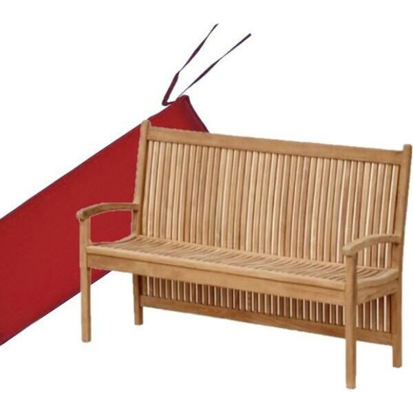 Cuscino Da Panca Teako Design 120X54 Cm Per Panca Da Giardino Pescara - Comodo Cuscino Da Seduta In Vari Colori (Rosso)-image