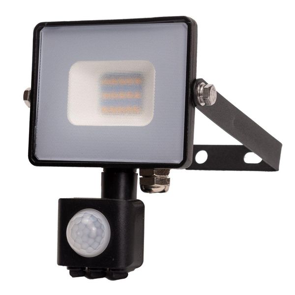 Led Solution Nero Faretto Led 10W Con Sensore Di Movimento Premium Colore Luce: Bianco Luce Diurna 437-image