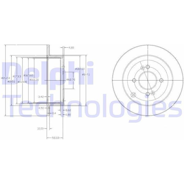 2X Disco Freno Delphi BG4097 Per Hyundai I20 (Pb Pbt) Per Kia Rio Ii (Jb)-image