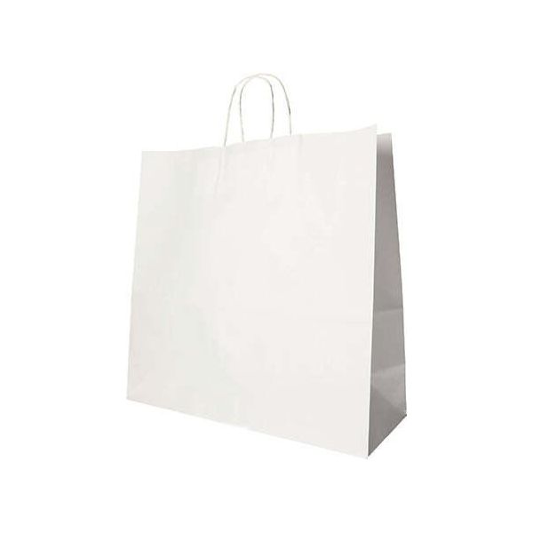 Papstar 88415 Papstar Papier-Tragetasche, 350 X 350 X 140 Mm, Weiß-image