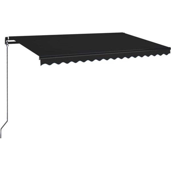 The Living Store Tenda A Scomparsa Manuale Con Led 450X350 Cm Antracite-image