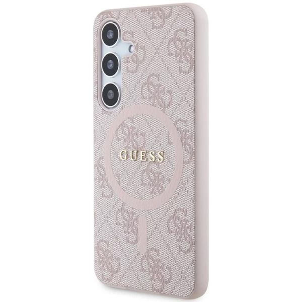 Guess Guhms24Sg4Gfrp S24 S921 RóżOwy/Pink Hardcase 4G Collection Leather Metal Logo Magsafe-image