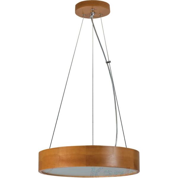 Lampada A Sospensione Rotonda In Legno Jasmin, 20W, Kanlux, Dimmerabile, Quercia Dorata, E27-image