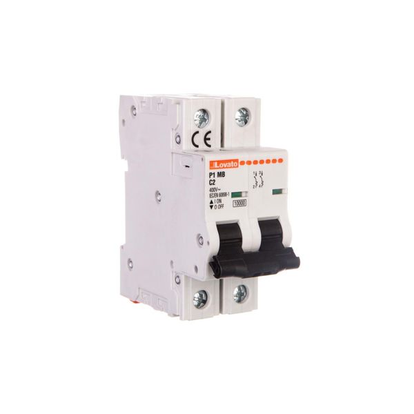 Interruttore Automatico 2P C 2A 10Ka P1MB2PC02-image