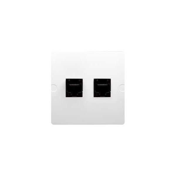 Simon Basic Presa Di Comunicazione Dati RJ45 Cat.5E + RJ11 Bianco BMF5T.02/11-image
