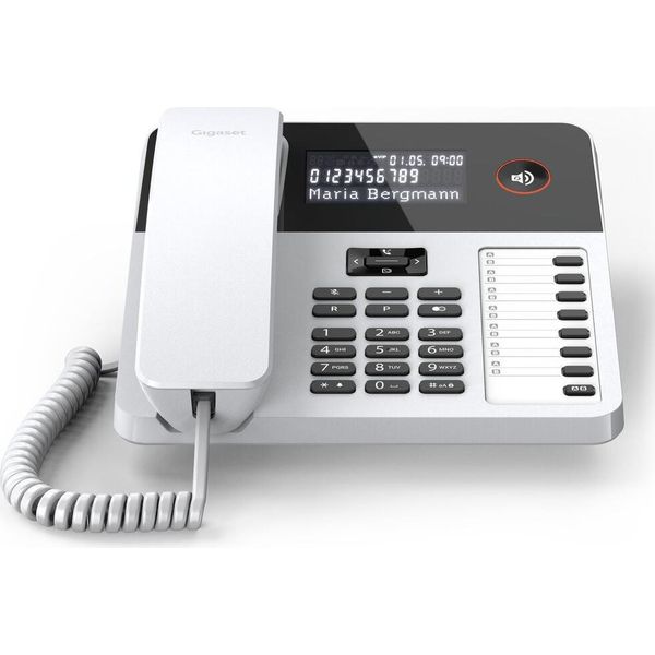 Siemens Gigaset Desk 600, Telefono Analogico, Cornetta A Filo, 100 Voci, Identificazione Del Chiamante, Bianco-image