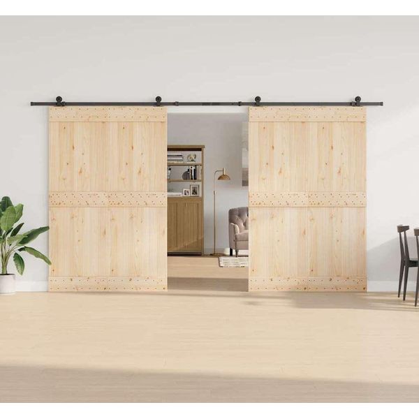Vidaxl Set Di Ferramenta Per Porte Scorrevoli 400 Cm Acciaio Nero-image