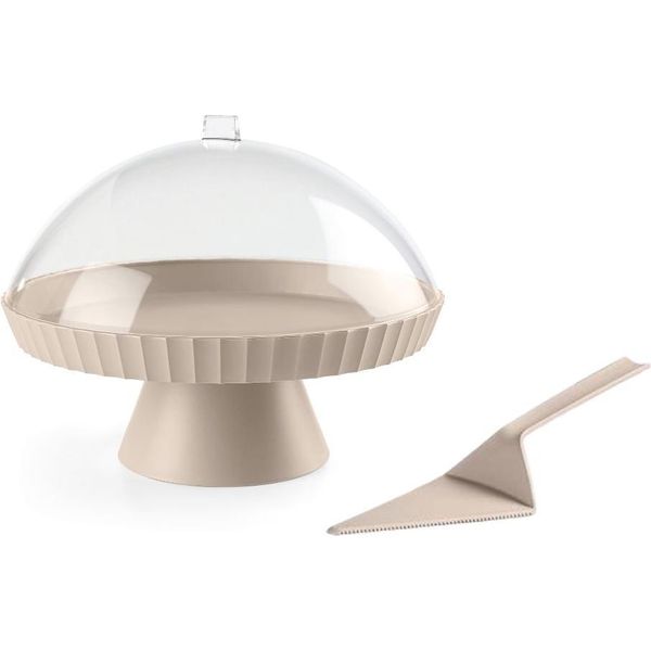 Vassoio Per Torte Con Coperchio E Paletta Agora Moka Grey-image
