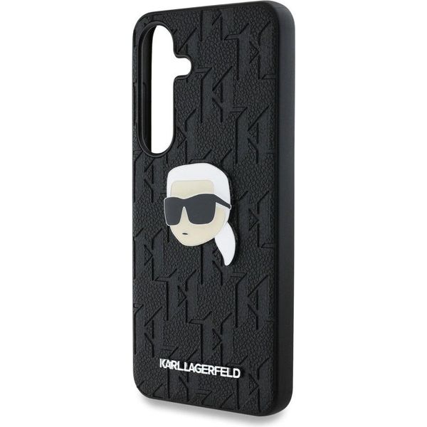 Custodia Karl Lagerfeld In Pelle Monogram Pin Logo Karl Head Do Samsung Galaxy S25 Czarny-image