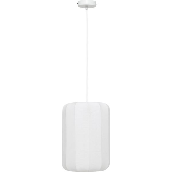 Atmosphera Createur D'interieur - Lampada A Sospensione "Tobie"" Cotone Bianco D25Cm"-image