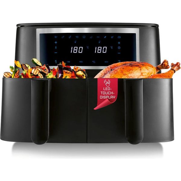 Gourmetmaxx Friggitrice A Doppia Camera 2 X 4 L - Touch, Timer, 10 Programmi-image