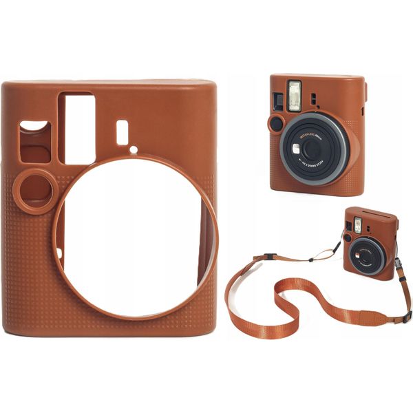 Custodia Custodia Cover Silicone Per Fuji Fujifilm Instax Mini 41 / Marrone-image