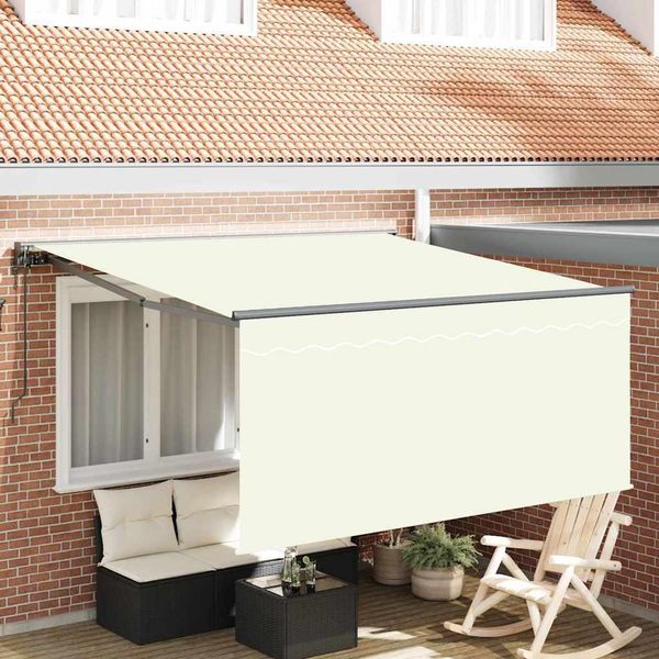 Vidaxl Tenda Da Sole Retrattile Crema 350 X 250 Cm Poliestere E Alluminio-image