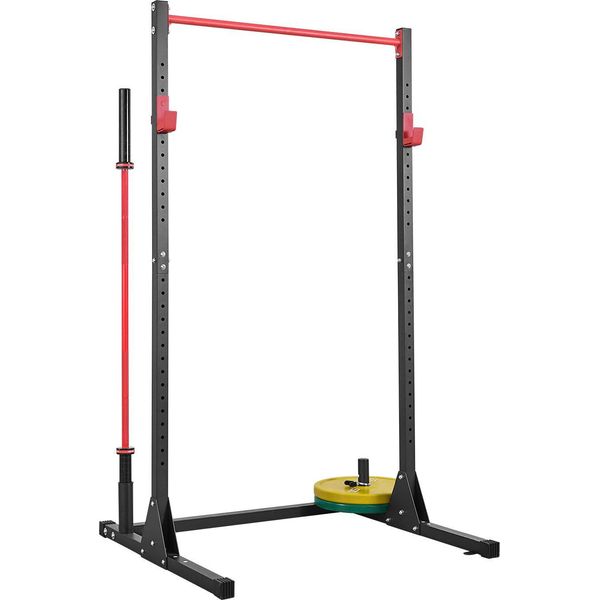 Succebuy Power Rack Stabile Con Capacità Di Carico Di 362,87 Kg, Versatile Squat Rack Per La Palestra Domestica, Attrezzo Da Allenamento Con Ganci A J Regolabili In 28 Posizioni Per Esercizi Con Bilanciere, Trazioni E Allenamento Con I Pesi.-image
