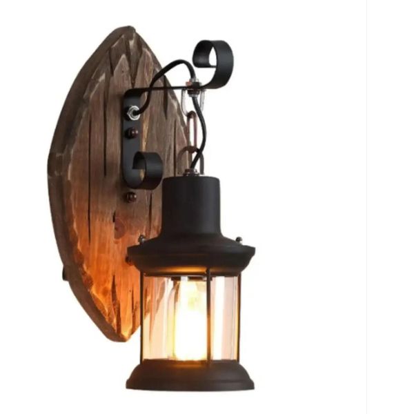 Lampada Industriale Retrò - Applique - Ferro - 220 V Cc - Senza Lampadina - Non Dimmerabile - Design Vintage-image