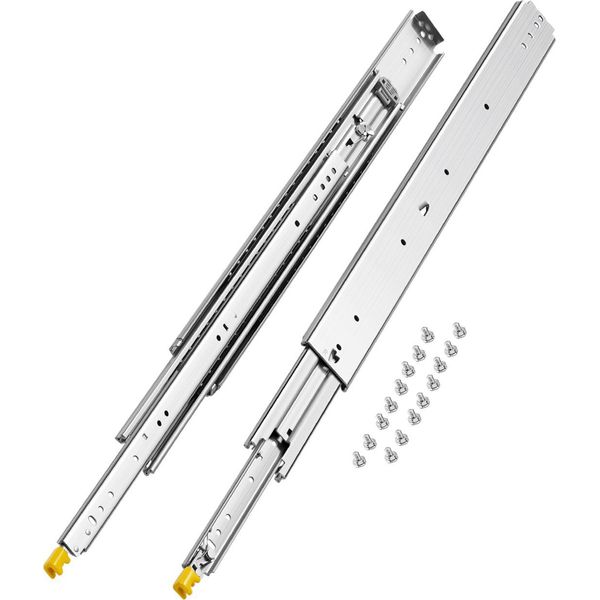 Vevor 1 Coppia Di Guide Per Cassetti Ad Estrazione Totale 812 Mm, Portata 226 Kg, Guide Per Cassetti, Cuscinetti A Sfera Con Cricchetto, Guide Telescopiche Montate Lateralmente, Ideali Per Armadi, Cassetti Industriali-image