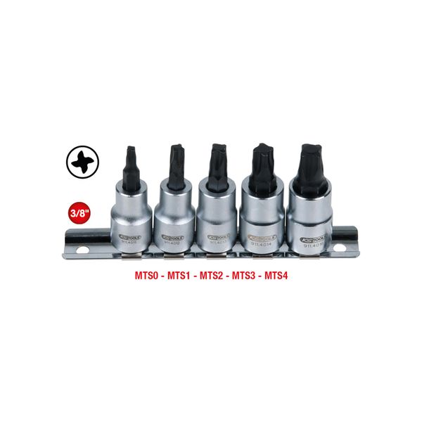 Ks Tools 3/8" Bit-Stecknuss-Satz FüR Mts Mortorq®-Schrauben, 5-Teilig (911.4010)"-image