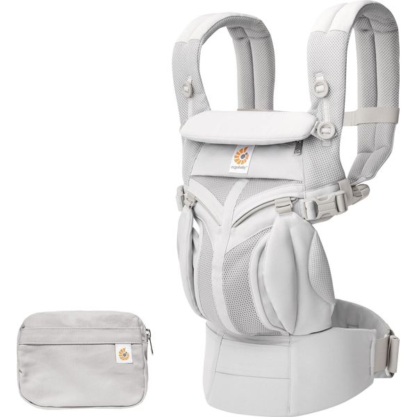 Ergobaby Marsupio Per Neonati E Bambini, Omni 360 Cool Air Mesh Grigio Perla A 4 Posizioni, Marsupio Ergonomico Per La Schiena-image