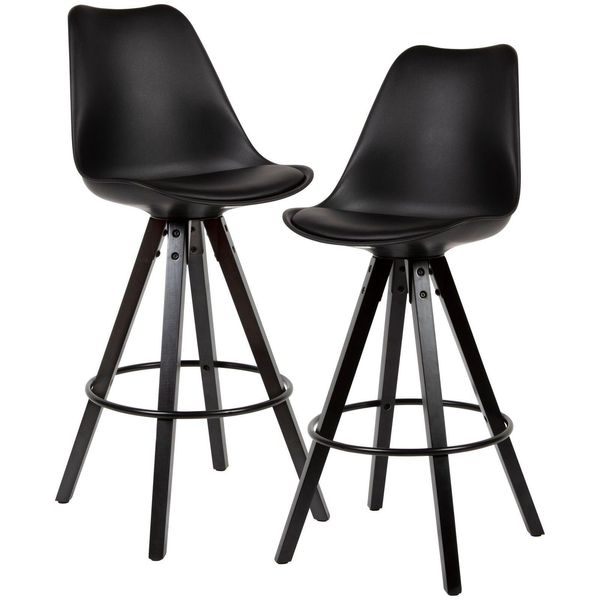 Wohnling 2Er Set Barhocker WL6.126 Kunstleder Schwarz-image