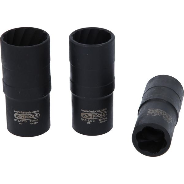 Ks Tools Set Di Bussole A Profilo Elicoidale Da 1/2" 3 Pezzi 17 - 21 Mm - 913.1270"-image
