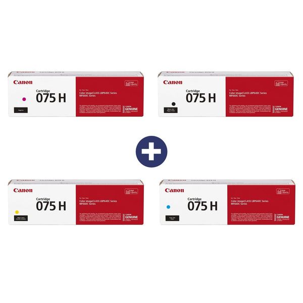 Canon Original Toner 075H 4Er-Set Multipack Schwarz, Cyan, Magenta, Gelb 6369C002, 6368C002, 6367C002, 6366C002-image