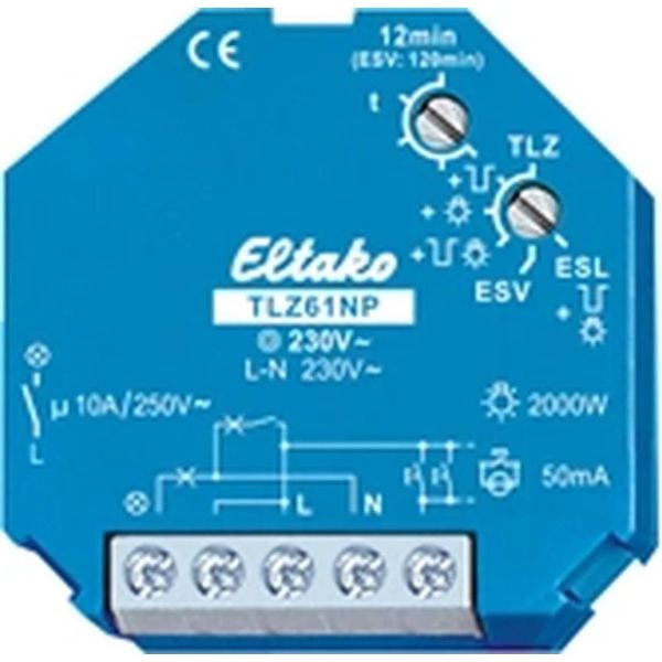 Eltako Interruttore Temporizzato Per Luci Scale, 230 V, 1 Contatto Di Chiusura, Non A Potenziale Zero, 10 A/250 V Ca-image