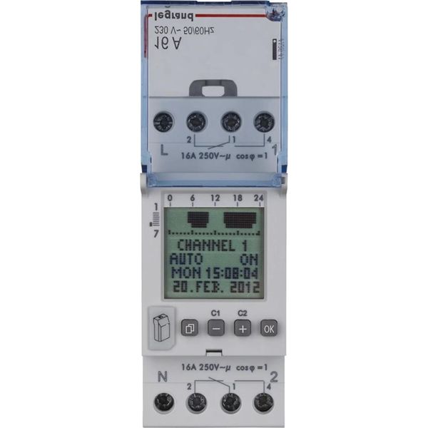 Legrand Alpharex³ D22, Timer Settimanale Digitale, 230 Vac, 2 Canali, 2TE-image