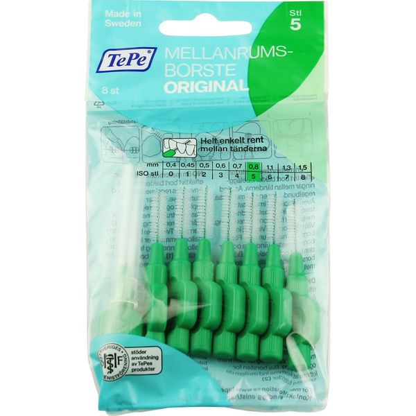 Tepe - Spazzolino Interdentale Normale (0,8 Mm Verde 8 Pezzi) - Spazzolini Interdentali-image