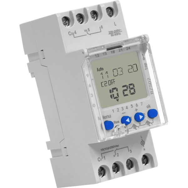 Reltech Timer Digitale, 1 E 2 Canali, Programma Settimanale-image