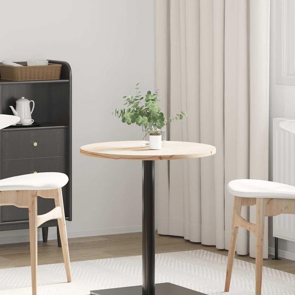 Maison Exclusive - Piano Tavolo Ø60X2,5 Cm In Legno Massello Di Pino-image