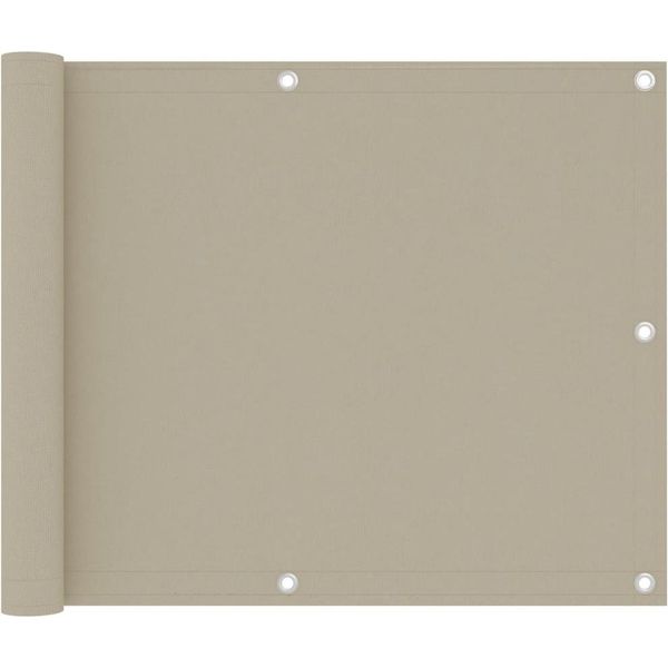 The Living Store Schermo Privacy Per Balcone Beige 75X500 Cm Tessuto Oxford-image