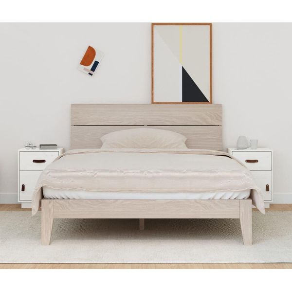 The Living Store Comodini 2 Pz. Bianco 40X34X55 Cm In Legno Di Pino Massiccio-image