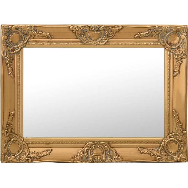 The Living Store Specchio Da Parete In Stile Barocco 60X40 Cm Golden-image