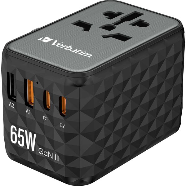 Verbatim 32120 Verbatim Gan Iii UTA-05 2 X USB-C Pd 65W & Qc 4+ / 2 X USB-A-image