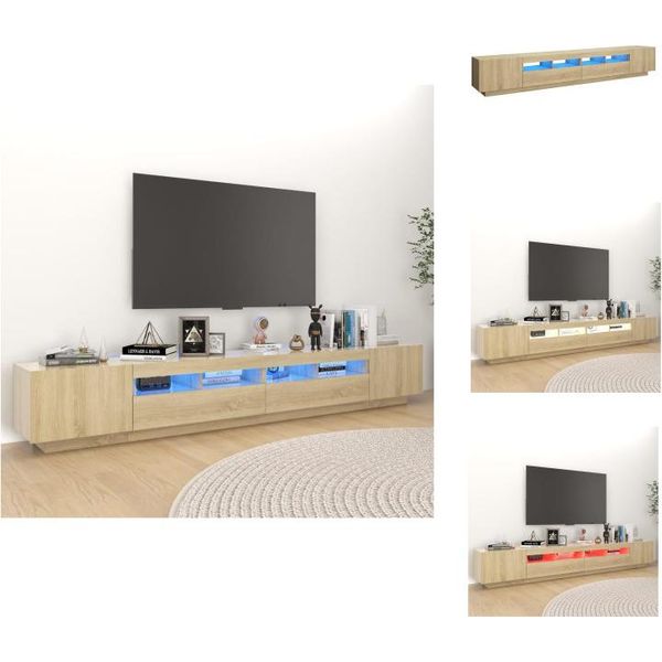 Mobile Tv Vidaxl Con Luci Led Rovere Sonoma 260X35X40 Cm - Mobili Tv-image