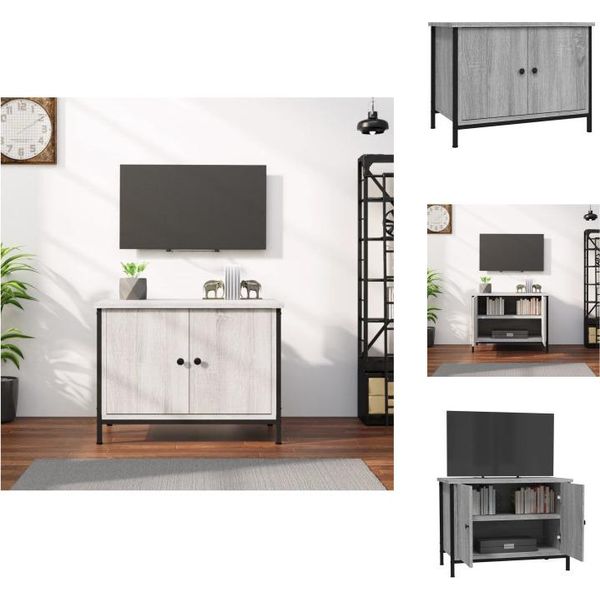 Vidaxl Mobile Tv Con Ante Grigio Sonoma 60X35X45 Cm In Legno - Mobili Tv-image