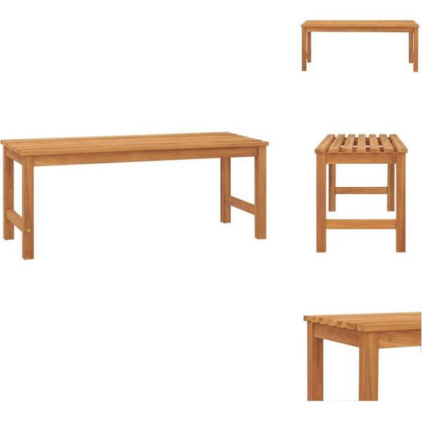 Vidaxl Panchina Da Giardino 114 Cm In Legno Massiccio Di Teak - Panchine Da Giardino-image