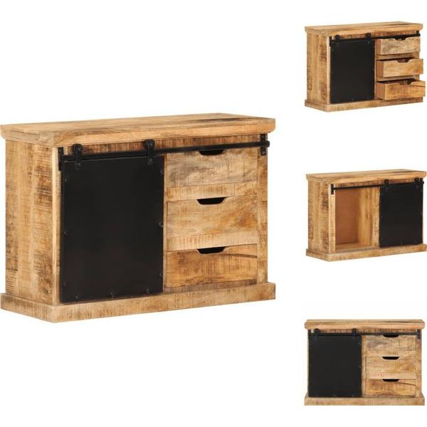 Vidaxl Credenza 80X30X55 Cm Massives Raues Mangoholz - Credenze-image