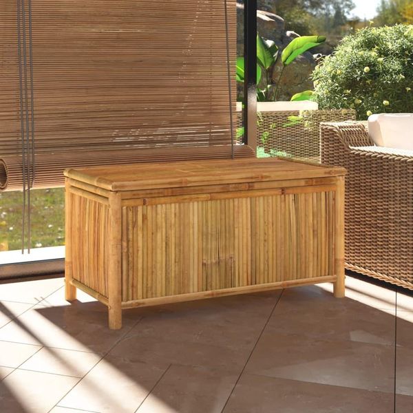 Vidaxl Cassapanca Da Giardino 110X52X55 Cm In Bambù - Cassapanca Da Giardino - Cassapanca Da Giardino - Cassetta Da Giardino - Cassetta Da Giardino-image