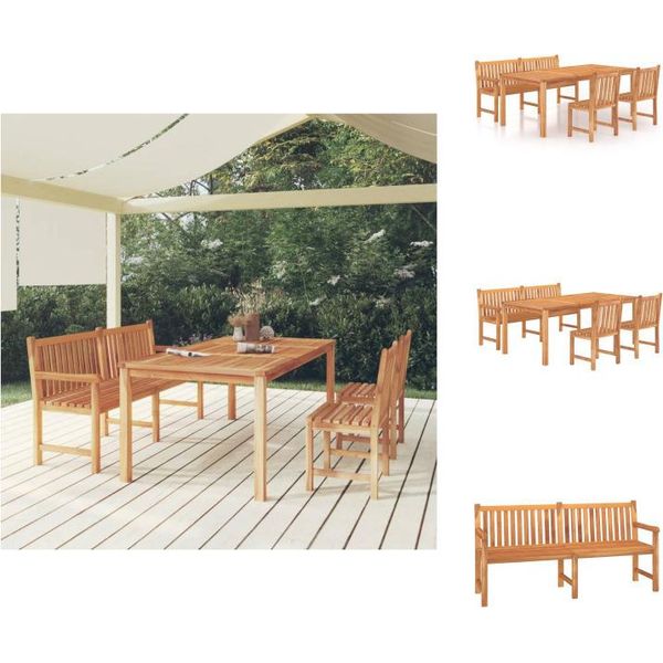 Vidaxl Set Da Pranzo Da Giardino 4 Pezzi In Teak Massiccio - Set Di Mobili Da Giardino-image